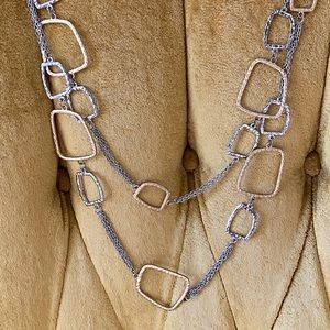 Chicos silver/gold double strand necklace